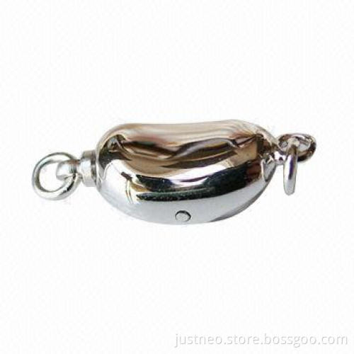 Solid 925 sterling silver/pea-shaped necklace clasps